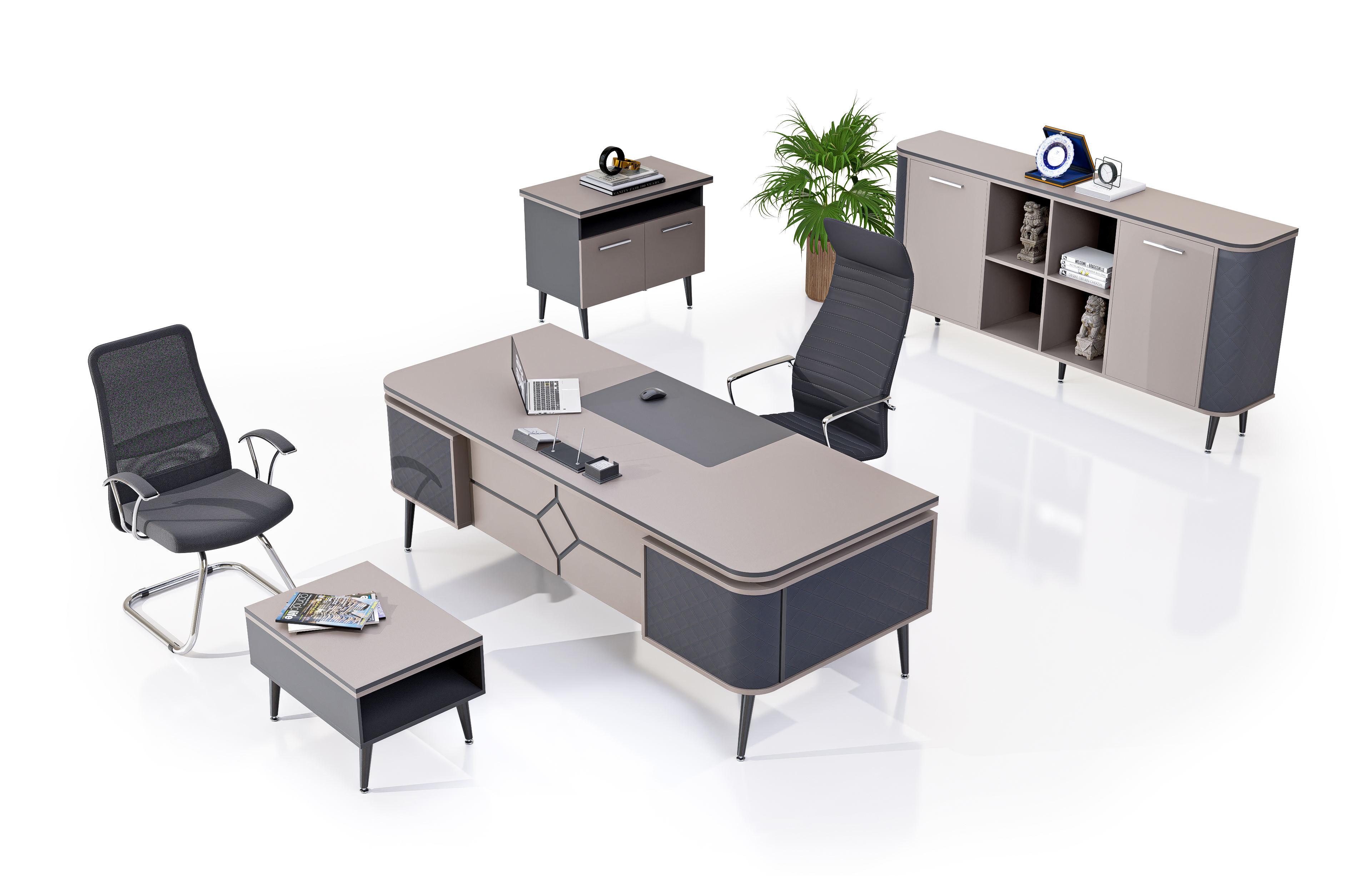 Konfull Executive Desks Prime / Stone-Antrasit Gri