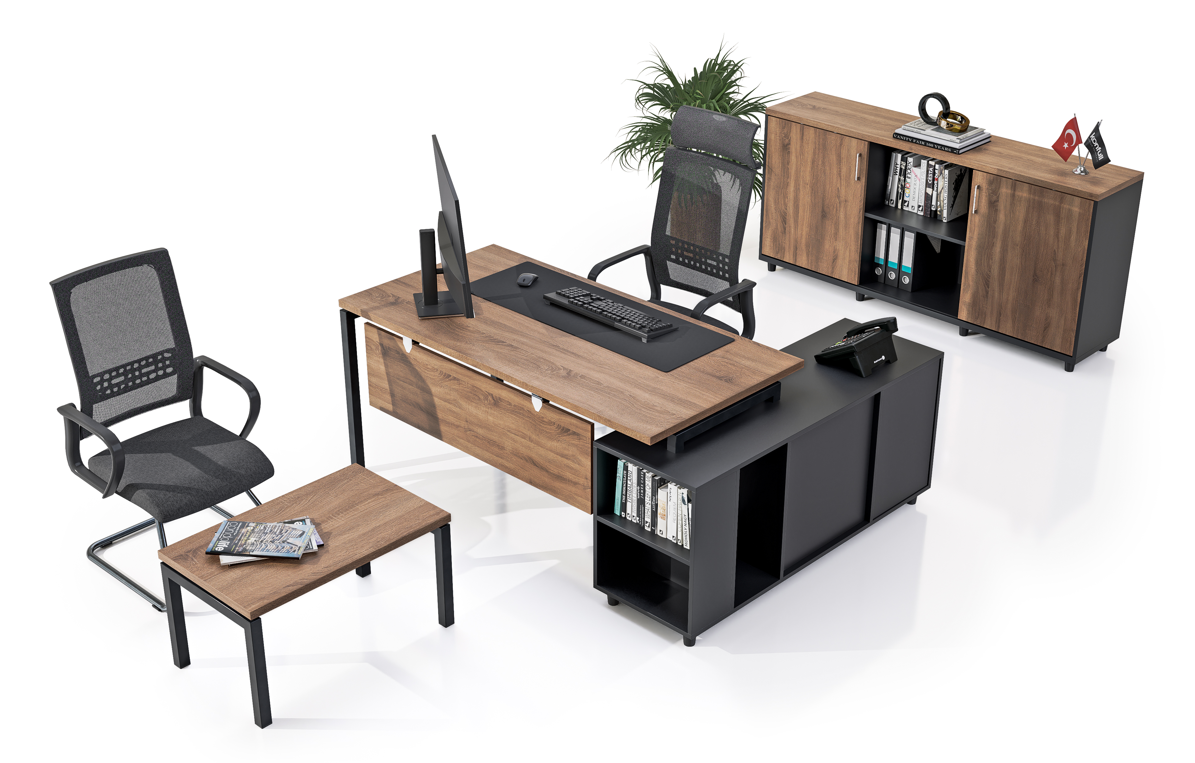 Konfull Study Desks Ferro ETA / Kafkas Meşe-Siyah