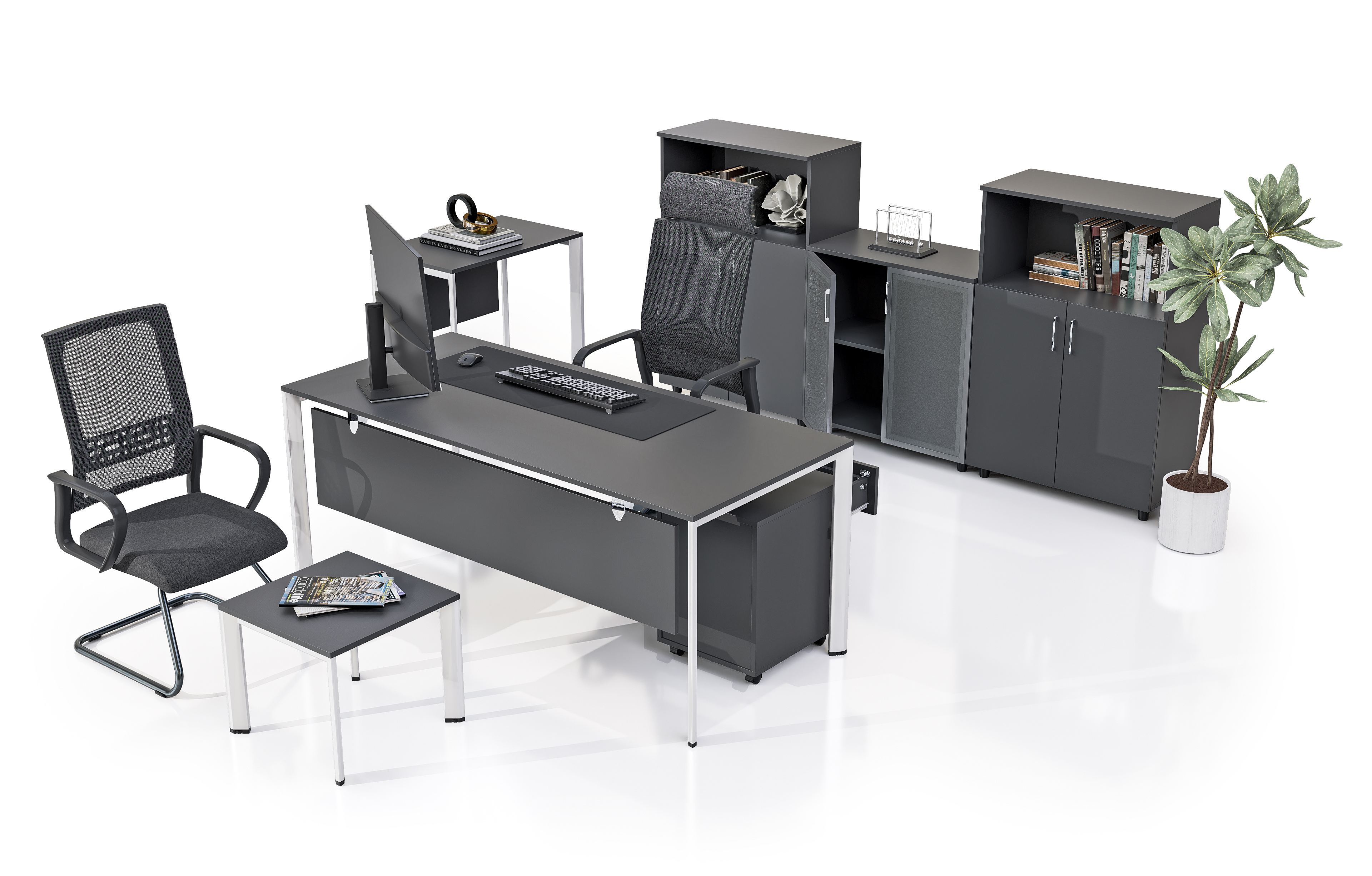 Konfull Study Desks Prizma / Antrasit Gri-